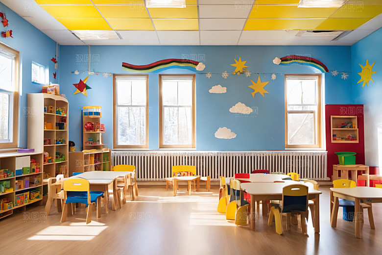 幼儿园教室学校温馨摄影图