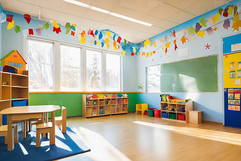 幼儿园教室高清温馨摄影图