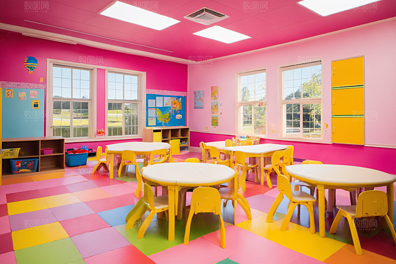 幼儿园教室场景托儿所摄影图