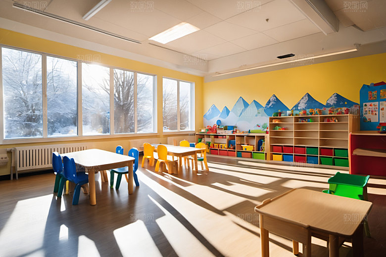 幼儿园教室幼教场景摄影图