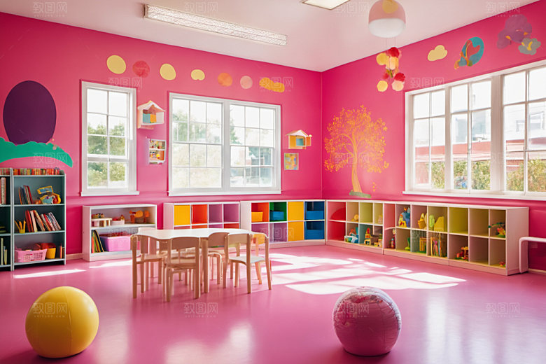 幼儿园教室可爱温馨摄影图