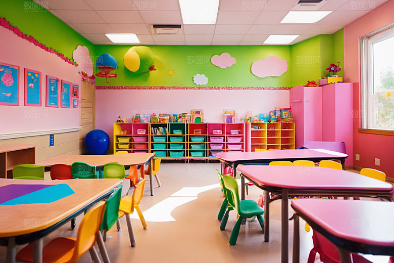 幼儿园教室场景高清摄影图