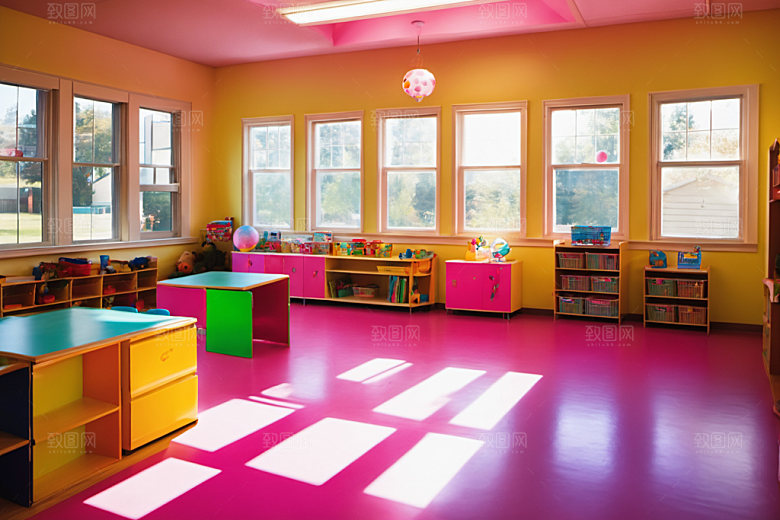 幼儿园教室室内场景摄影图