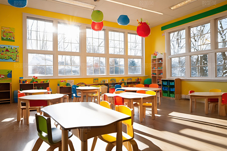 幼儿园教室可爱场景摄影图