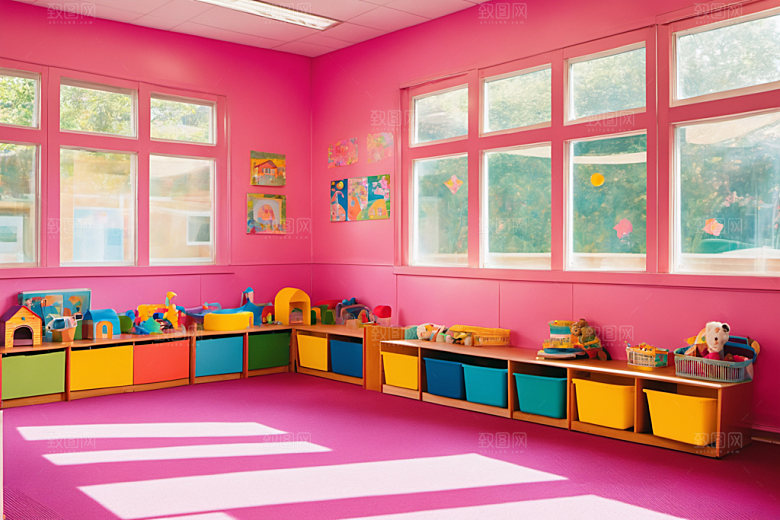 幼儿园教室场景幸福摄影图