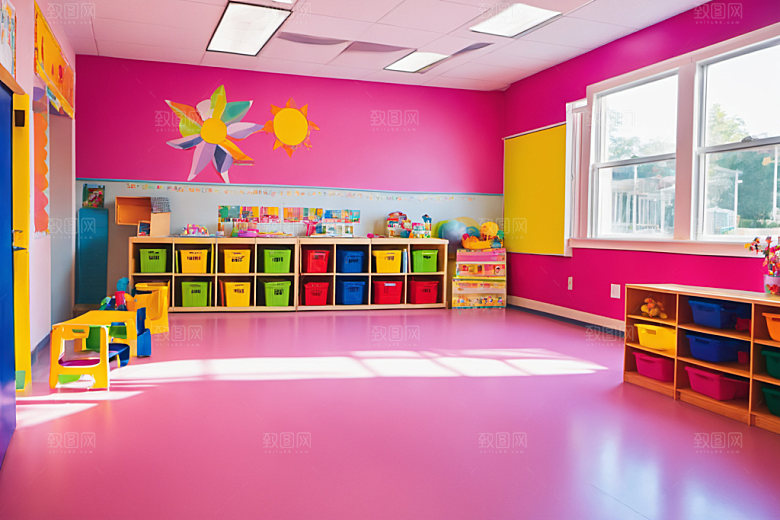 幼儿园教室学校温馨摄影图
