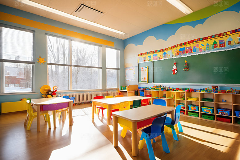 幼儿园教室童趣场景摄影图