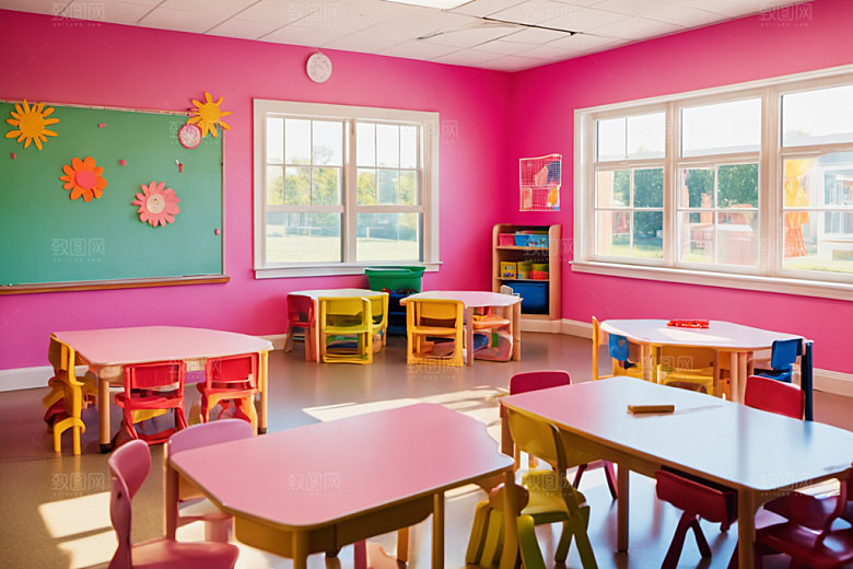 幼儿园教室童趣场景摄影图