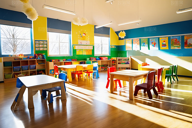 幼儿园教室童趣学校摄影图