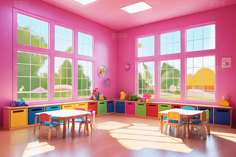 幼儿园教室可爱童趣摄影图