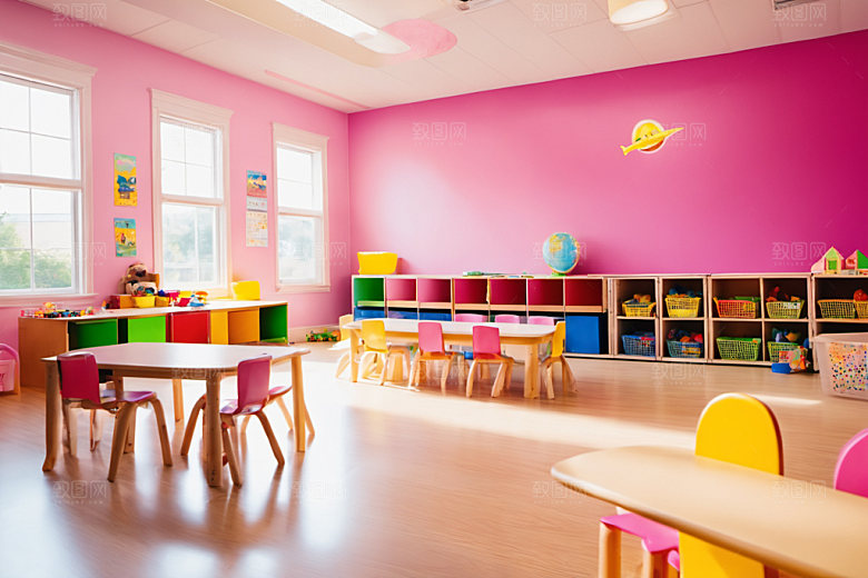 幼儿园教室场景可爱摄影图
