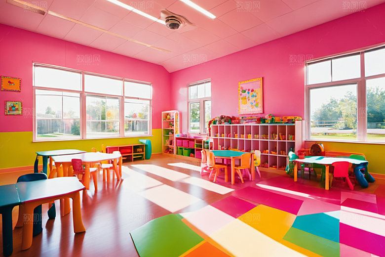 幼儿园教室学校温馨摄影图