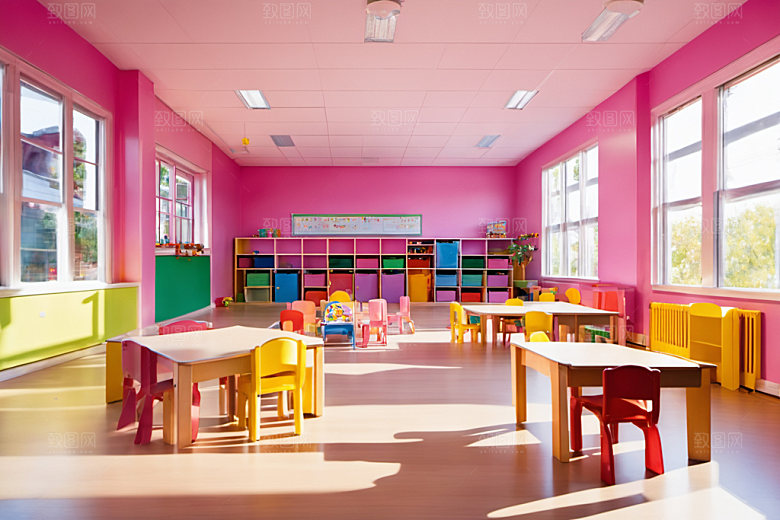 幼儿园教室场景幸福摄影图