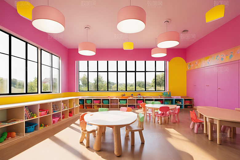 幼儿园教室学校场景摄影图