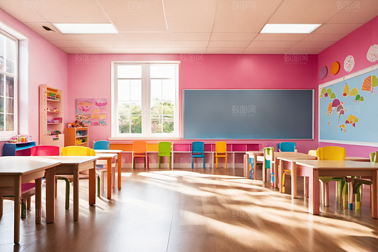 幼儿园教室场景高清摄影图