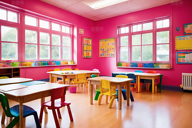 幼儿园教室场景可爱摄影图