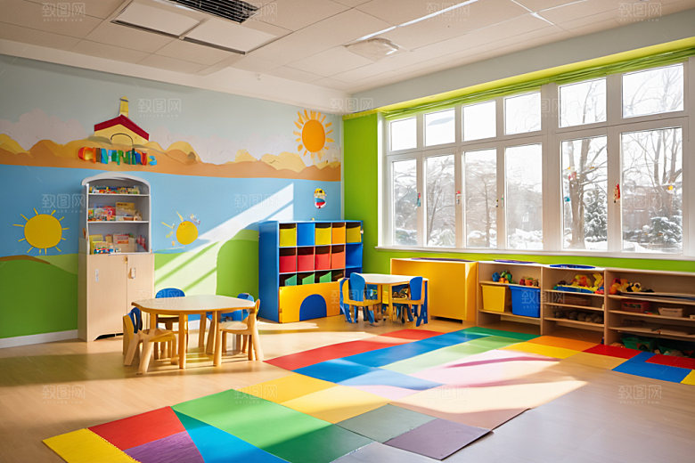 幼儿园教室童趣场景摄影图