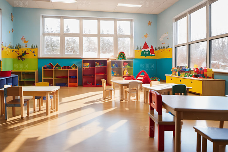 幼儿园教室温馨托儿所摄影图