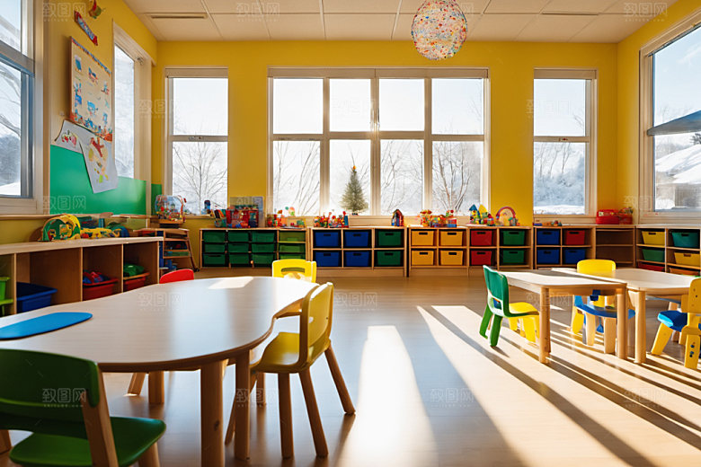幼儿园教室学校温馨摄影图