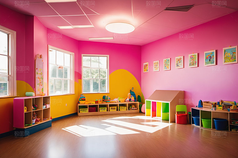 幼儿园教室可爱幸福摄影图