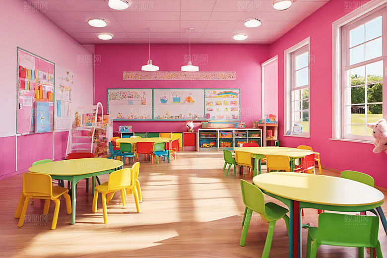 幼儿园教室温馨场景摄影图