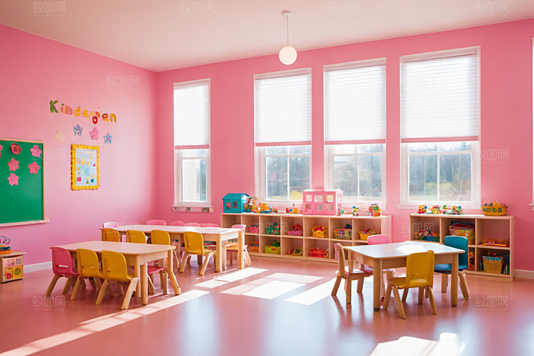 幼儿园教室场景室内摄影图