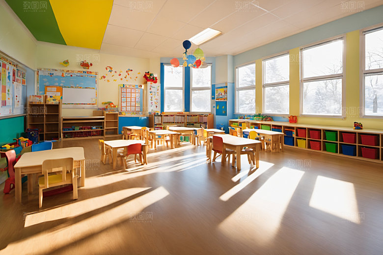 幼儿园教室高清幼教摄影图