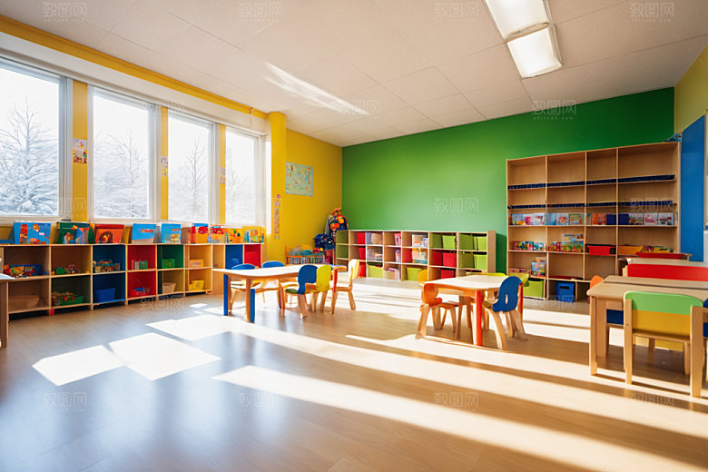 幼儿园教室室内幼教摄影图