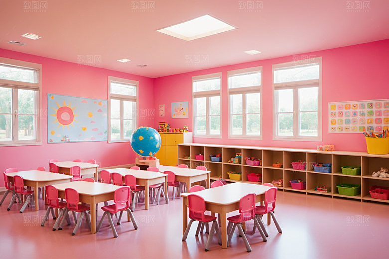幼儿园教室可爱场景摄影图