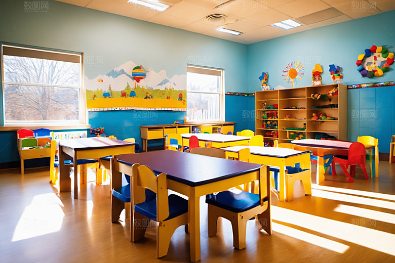幼儿园教室童趣可爱摄影图