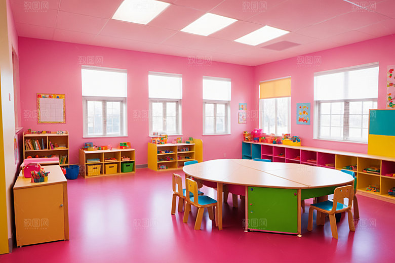 幼儿园教室场景可爱摄影图