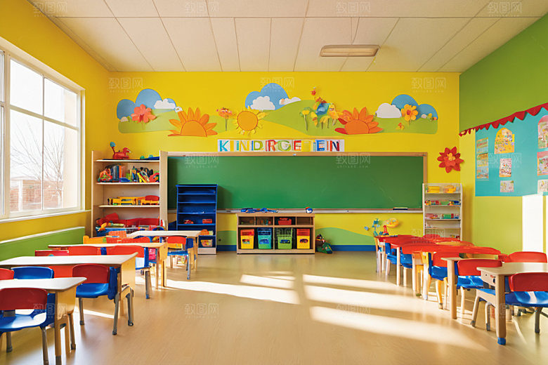 幼儿园教室场景高清摄影图