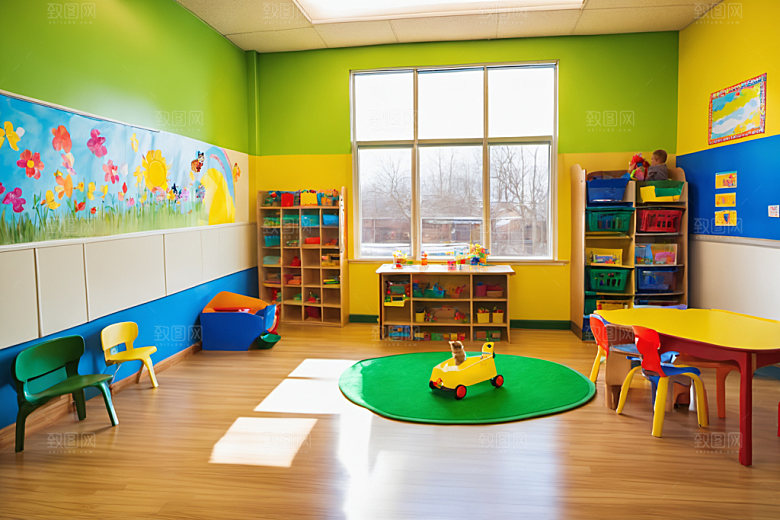 幼儿园教室温馨可爱摄影图