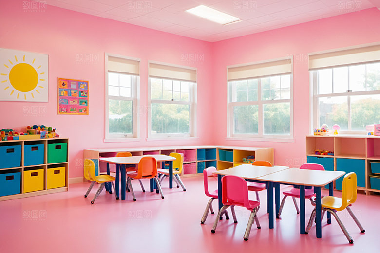 幼儿园教室室内场景摄影图