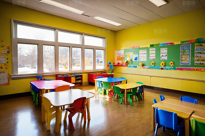 幼儿园教室学校可爱摄影图