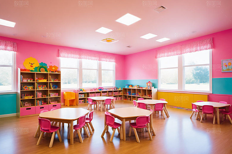 幼儿园教室幸福温馨摄影图