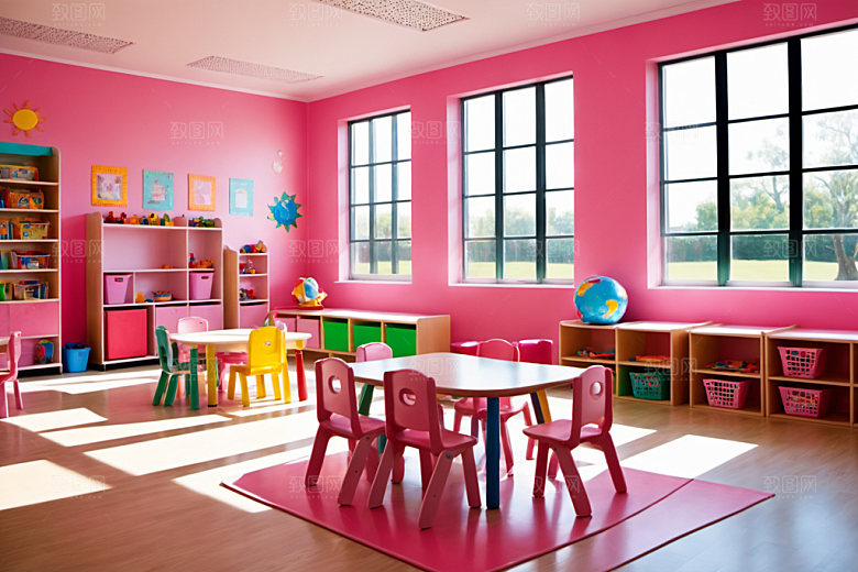 幼儿园教室室内场景摄影图