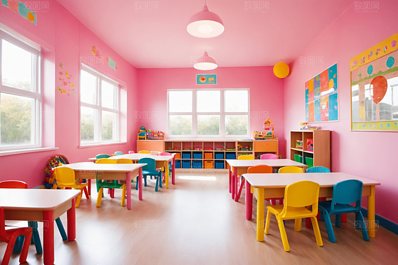 幼儿园教室温馨幼教摄影图