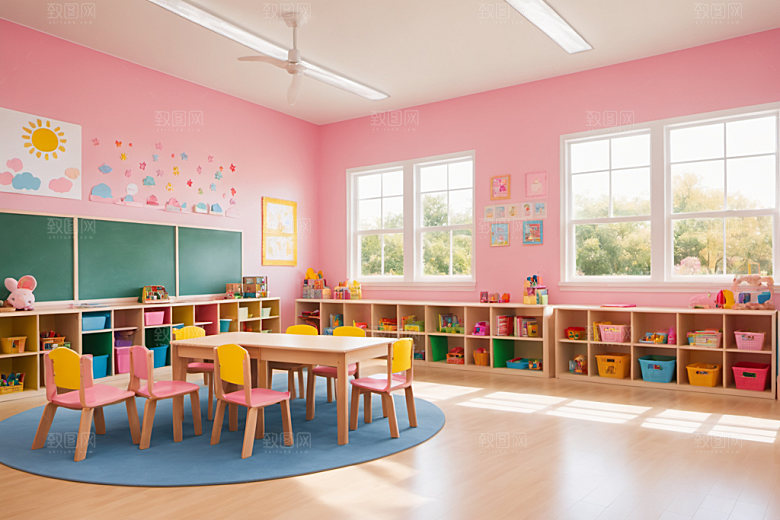 幼儿园教室室内幸福摄影图