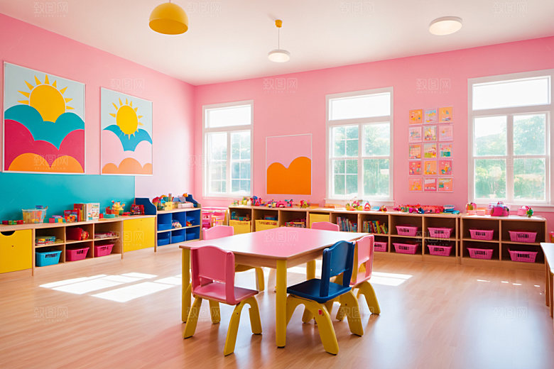 幼儿园教室场景高清摄影图