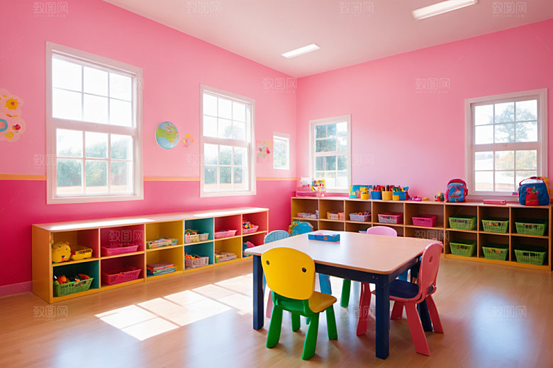 幼儿园教室温馨托儿所摄影图