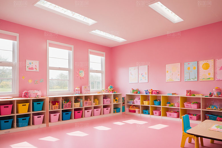 幼儿园教室托儿所幼教摄影图