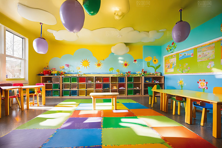 幼儿园教室温馨高清摄影图