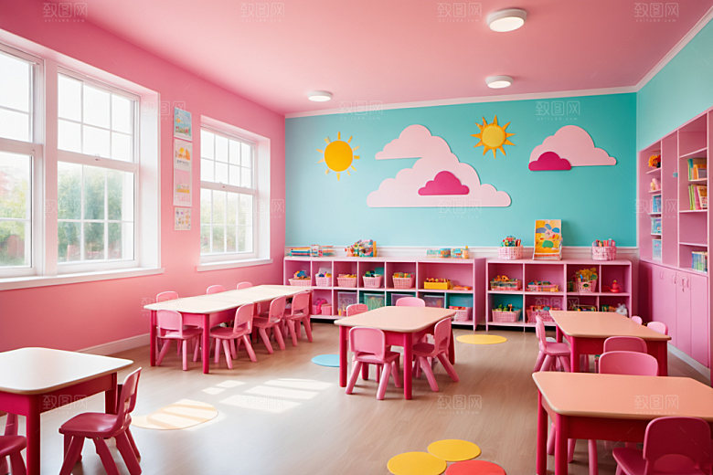 幼儿园教室可爱温馨摄影图