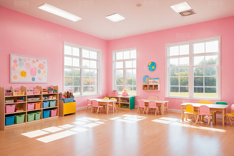 幼儿园教室室内温馨摄影图