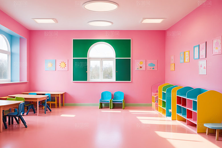 幼儿园教室学校场景摄影图