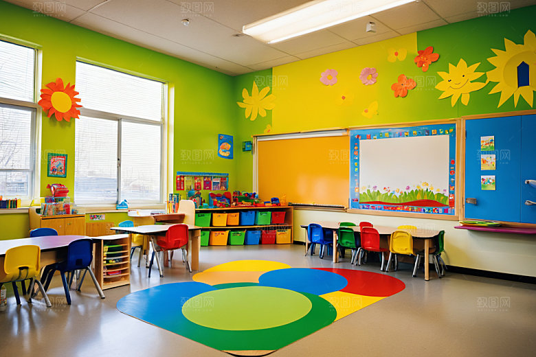 幼儿园教室场景童趣摄影图