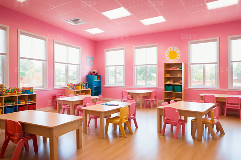 幼儿园教室温馨可爱摄影图