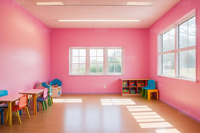 幼儿园教室场景托儿所摄影图