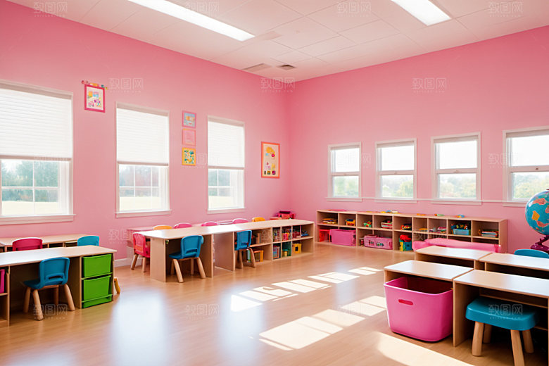幼儿园教室可爱学校摄影图